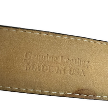 Load image into Gallery viewer, Ben Amun Silver Plate Equestrian Buckle Croc Embossed Leather Belt Size Medium