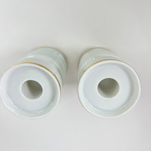 Load image into Gallery viewer, Vintage Shafford White & Gold Candlestick Holder Set