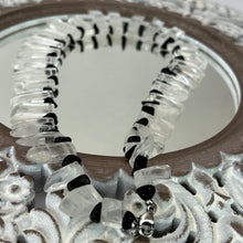Load image into Gallery viewer, Vintage Rock Crystal and Onyx Fringe Necklace 18"
