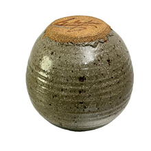 Load image into Gallery viewer, Signed Round Glazed Stoneware Pottery Vase
