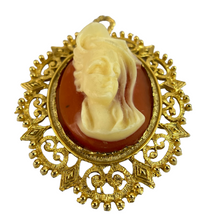 Load image into Gallery viewer, Vintage Raised Profile Cameo Pendant
