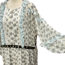 Load image into Gallery viewer, Truly You Ruffle Hem Skater Dress In Ditsy Floral Size 28