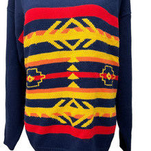 Load image into Gallery viewer, Vintage Vanderbilt Aztec Knit Pullover Sweater Size Medium