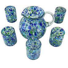 Load image into Gallery viewer, Vintage Studio Art Glass Pitcher & Drinking Glass Set