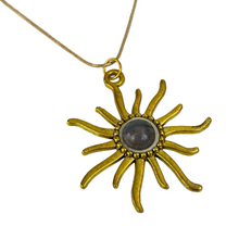 Load image into Gallery viewer, Handcrafted Sunburst Pendant Necklace Gold Plated