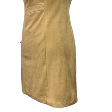 Load image into Gallery viewer, Tan Faux Suede Lace Up Dress Size 2