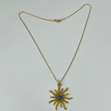 Load image into Gallery viewer, Handcrafted Sunburst Pendant Necklace Gold Plated
