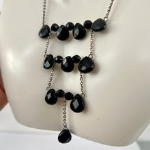 Load image into Gallery viewer, Vintage Black Faceted Stones on 925 Necklace and Earrings Set