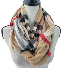 Load image into Gallery viewer, Dillard's Plaid Infinity Scarf Made in Germany