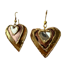 Load image into Gallery viewer, Vintage Dangle Heart Earrings