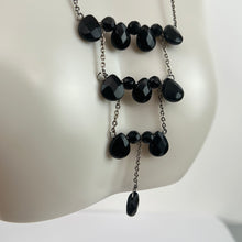 Load image into Gallery viewer, Vintage Black Faceted Stones on 925 Necklace and Earrings Set