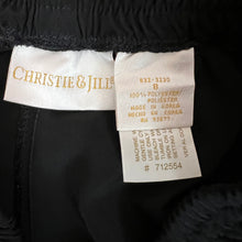 Load image into Gallery viewer, Christine and Jill Silky Black two-piece Pants & Blouse Set Size Large