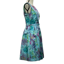 Load image into Gallery viewer, Vintage Boat Neck Fit and Flare Silk Dress Size 6