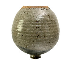Load image into Gallery viewer, Signed Round Glazed Stoneware Pottery Vase