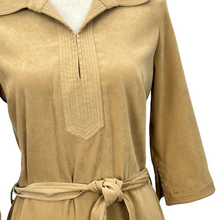 Load image into Gallery viewer, Vintage Faux Suede Camel Shirt Dress Size 8P
