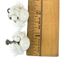Load image into Gallery viewer, Mid Century Milk Glass Screw Back Earrings Made in Japan