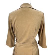 Load image into Gallery viewer, Vintage Faux Suede Camel Shirt Dress Size 8P