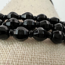 Load image into Gallery viewer, Antique Jet Black Beaded Mourning Necklace Extra Long 58"