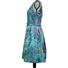 Load image into Gallery viewer, Vintage Boat Neck Fit and Flare Silk Dress Size 6