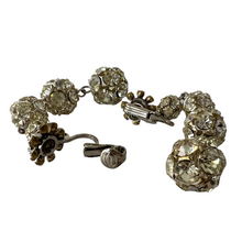 Load image into Gallery viewer, Vintage Rhinestone Clip on Dangle Ball Earrings