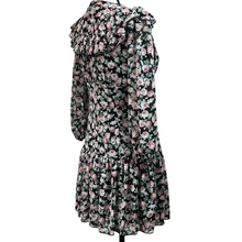 Load image into Gallery viewer, Mable Floral V-neck Puff Sleeve Ruffle Dress Size Small