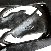 Load image into Gallery viewer, Ben Amun Silver Plate Equestrian Buckle Croc Embossed Leather Belt Size Medium