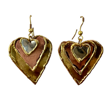Load image into Gallery viewer, Vintage Dangle Heart Earrings