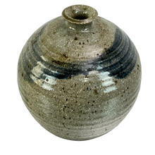 Load image into Gallery viewer, Signed Round Glazed Stoneware Pottery Vase