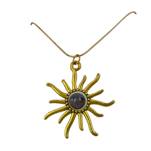Load image into Gallery viewer, Handcrafted Sunburst Pendant Necklace Gold Plated