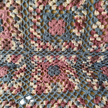 Load image into Gallery viewer, Wool Knit Granny Square Afghan Blanket 86 x52
