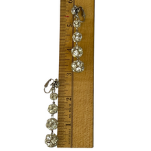 Load image into Gallery viewer, Vintage Rhinestone Clip on Dangle Ball Earrings
