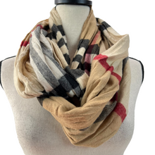 Load image into Gallery viewer, Dillard's Plaid Infinity Scarf Made in Germany