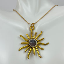 Load image into Gallery viewer, Handcrafted Sunburst Pendant Necklace Gold Plated