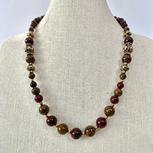 Load image into Gallery viewer, Vintage Polished Stone Bead Necklace 24"
