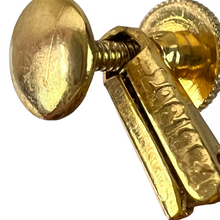 Load image into Gallery viewer, Mid Century Cobalt Blue Foiled Venetian Glass Dangle Clip on Earrings