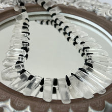 Load image into Gallery viewer, Vintage Rock Crystal and Onyx Fringe Necklace 18"