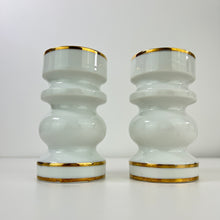 Load image into Gallery viewer, Shafford White & Gold Candlestick Set Made In Japan