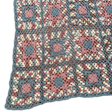 Load image into Gallery viewer, Wool Knit Granny Square Afghan Blanket 86 x52
