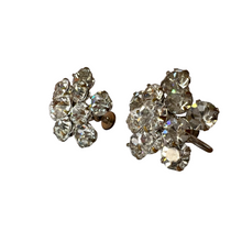 Load image into Gallery viewer, Mid Century Rhinestone Star Screw Back Earrings
