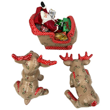 Load image into Gallery viewer, Kimple Christmas Hand-Painted Santa Clause in Sleigh and Reindeer Set