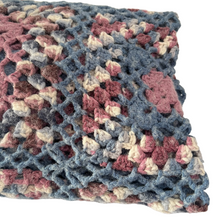 Load image into Gallery viewer, Wool Knit Granny Square Afghan Blanket 86 x52