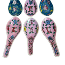 Load image into Gallery viewer, Vintage Chinese Porcelain Soup Spoons Hand Painted Enamel Flowers Set of 6