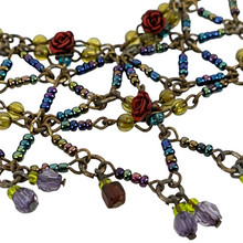 Load image into Gallery viewer, Vintage Hand-Beaded Glass Bead Bib Necklace
