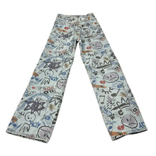 Load image into Gallery viewer, Adika High Waist Baggy Graffiti Denim Jeans Size 26