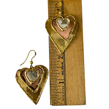 Load image into Gallery viewer, Vintage Dangle Heart Earrings