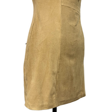 Load image into Gallery viewer, Tan Faux Suede Lace Up Dress Size 2