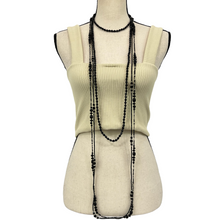 Load image into Gallery viewer, Extra long black flapper girl necklace