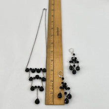 Load image into Gallery viewer, Vintage Black Faceted Stones on 925 Necklace and Earrings Set