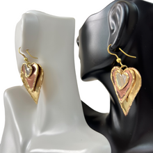 Load image into Gallery viewer, Vintage Dangle Heart Earrings