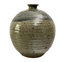 Load image into Gallery viewer, Signed Round Glazed Stoneware Pottery Vase
